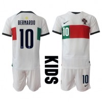 Portugal Bernardo Silva #10 Auswärts Trikotsatz Kinder WM 2022 Kurzarm (+ Kurze Hosen)